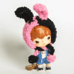 Black and Pink Little Rabbit Hat